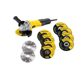 AMOLADORA ANGULAR STANLEY 115MM 750W +2 DISCOS DIAM.+ 8 DISCOS 