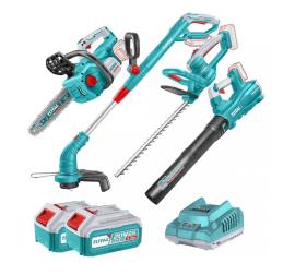 COMBO JARDINERIA TOTAL 20V 4 PZA C/2BAT 4 AMP + VALIJA IND. TOTAL 