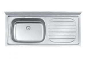 MESADA TRAMONTINA C/VALVULA Y SIFON 1.20 AC. INOX. TRAM. IZQUIERDA